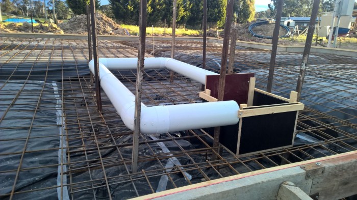 Fish-way channel secured on the underslab